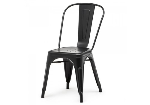  HorecaTraders Stackable chair Tolix | Steel | Black | 4 pieces 