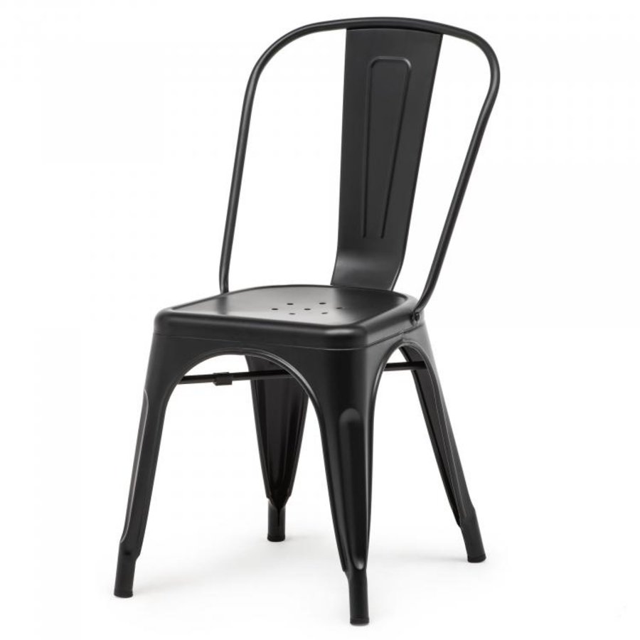 Stackable chair Tolix | Steel | Black | 4 pieces