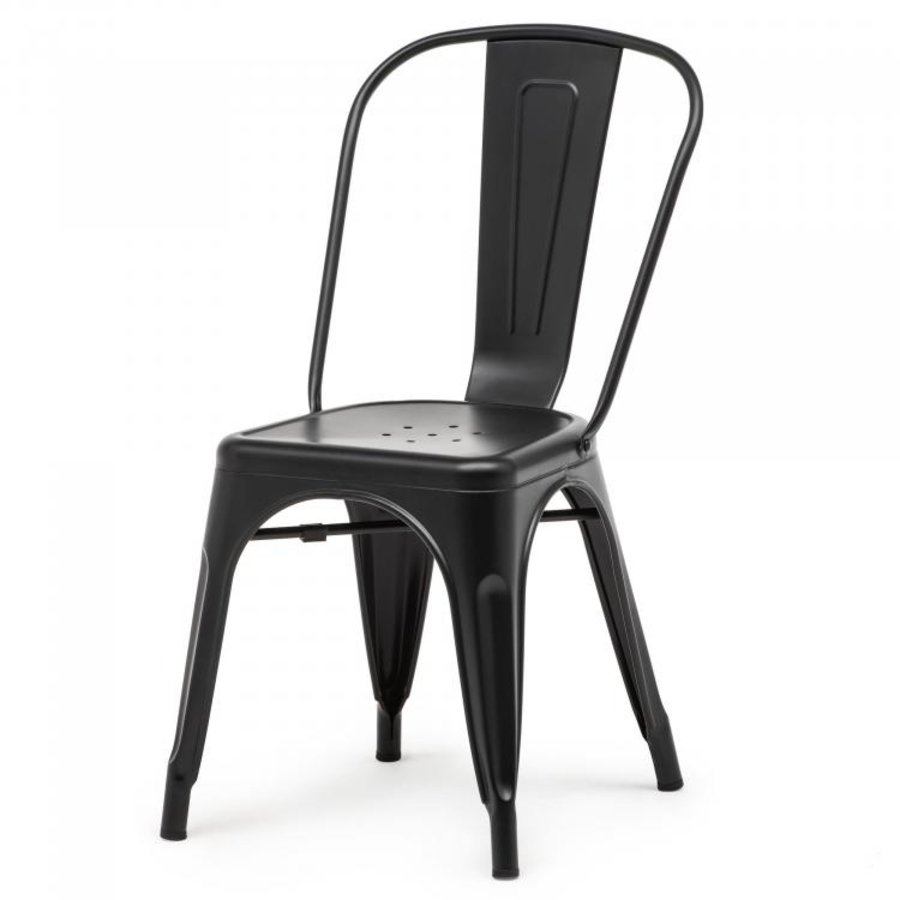 Stacking chair Tolix | Steel | Black | 4 pieces