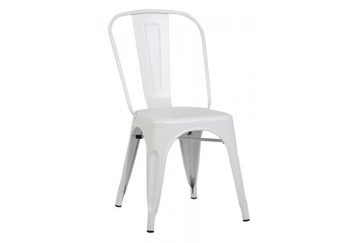  HorecaTraders Stackable chair Tolix | Steel | White | 4 pieces 