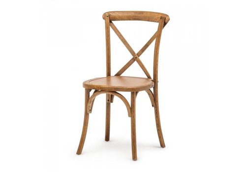  HorecaTraders Stacking Chair Crossback | elm wood | Antique | 4 pieces 