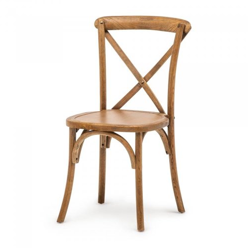  HorecaTraders Stacking Chair Crossback | elm wood | Antique | 4 pieces 