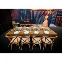 Stackable chair Crossback | Elm wood | Antique | 4 pieces