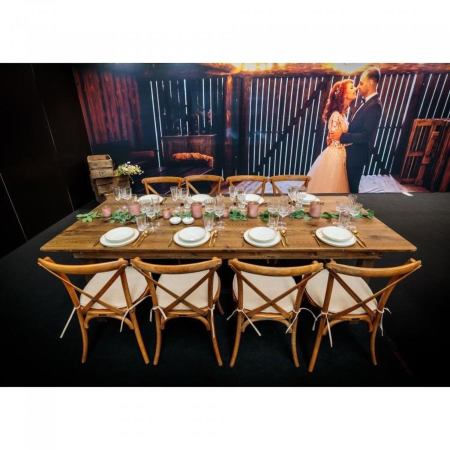 Stackable chair Crossback | Elm wood | Antique | 4 pieces