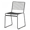 HorecaTraders Chaise empilable Wire | Acier | Noir | 4 pièces