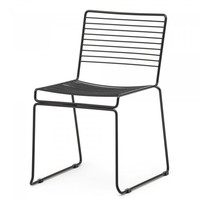 Chaise empilable Wire | Acier | Noir | 4 pièces