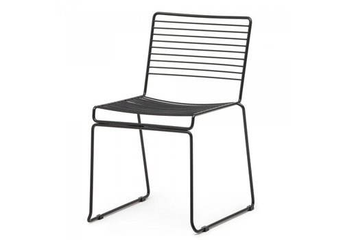  HorecaTraders Stackable chair Wire | Steel | Black | 4 pieces 