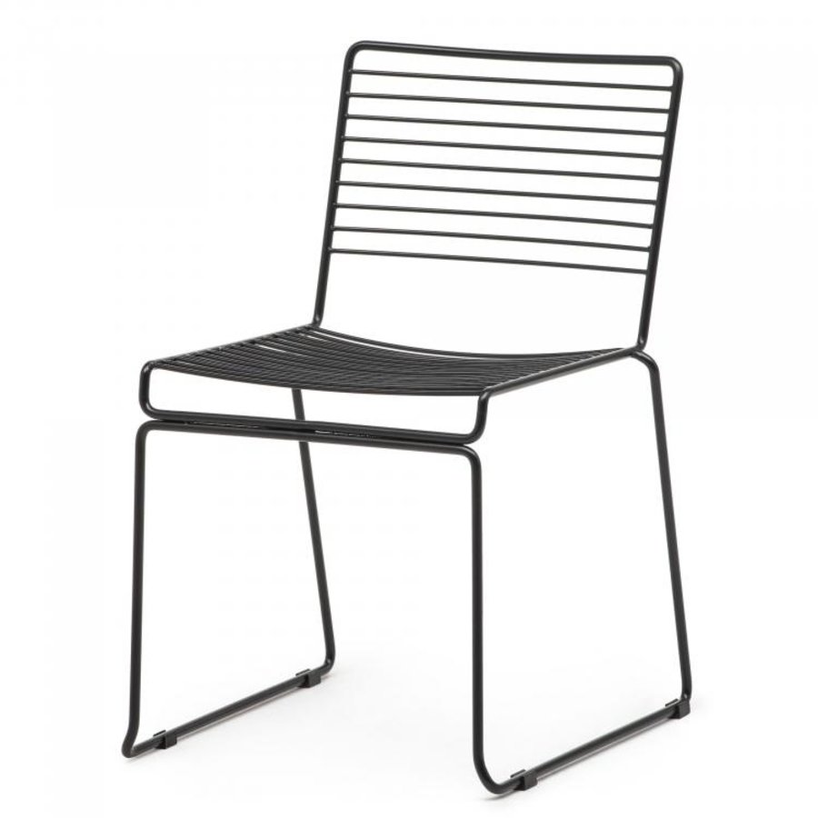 Stackable chair Wire | Steel | Black | 4 pieces