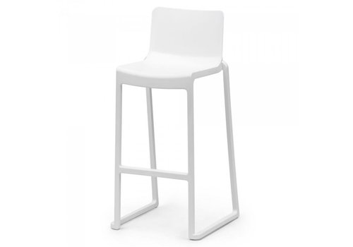  HorecaTraders Stackable Bar Stool Kasar | Polypropylene | White | 4 pieces 