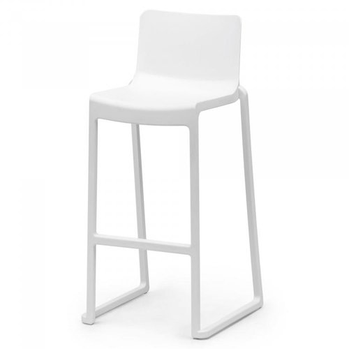  HorecaTraders Stackable Bar Stool Kasar | Polypropylene | White | 4 pieces 