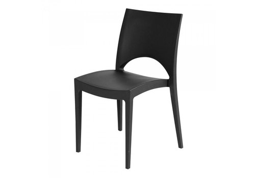  HorecaTraders Stackable chair June | Polypropylene | Black | 4 pieces 