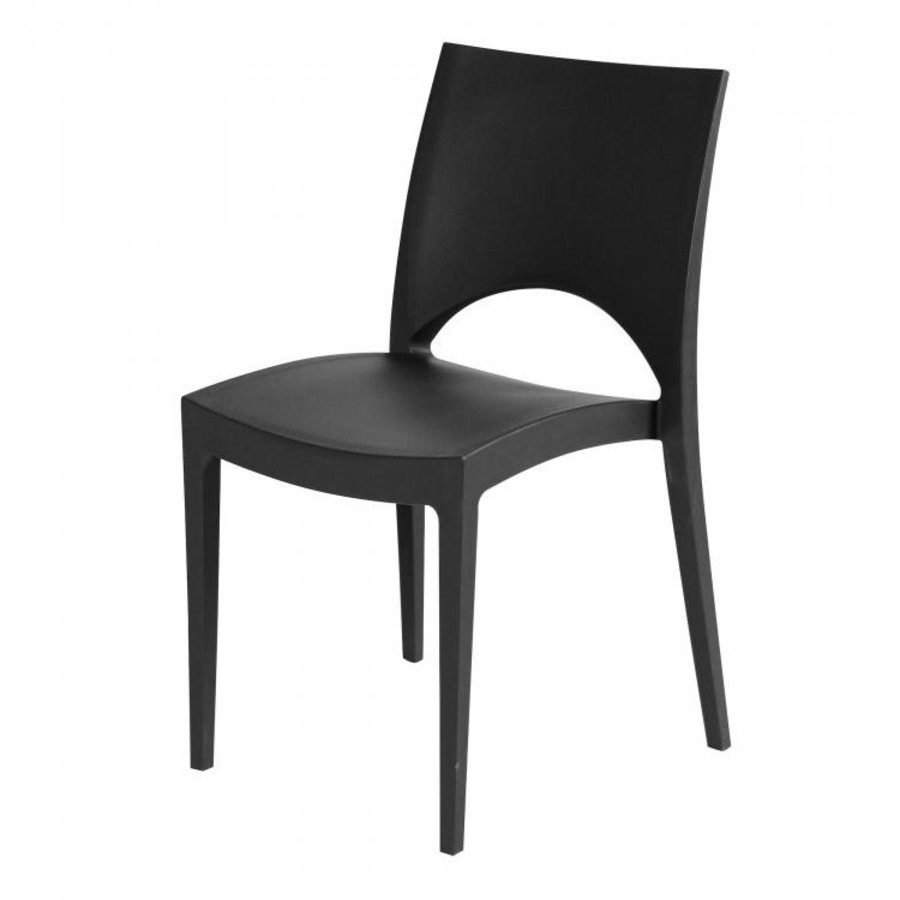 Stacking chair June | Polypropylene | Black | 4 pieces