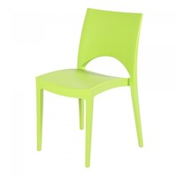 Stacking chair June | Polypropylene | Lime green | 4 pieces