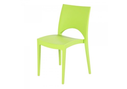  HorecaTraders Stacking chair June | Polypropylene | Lime green | 4 pieces 