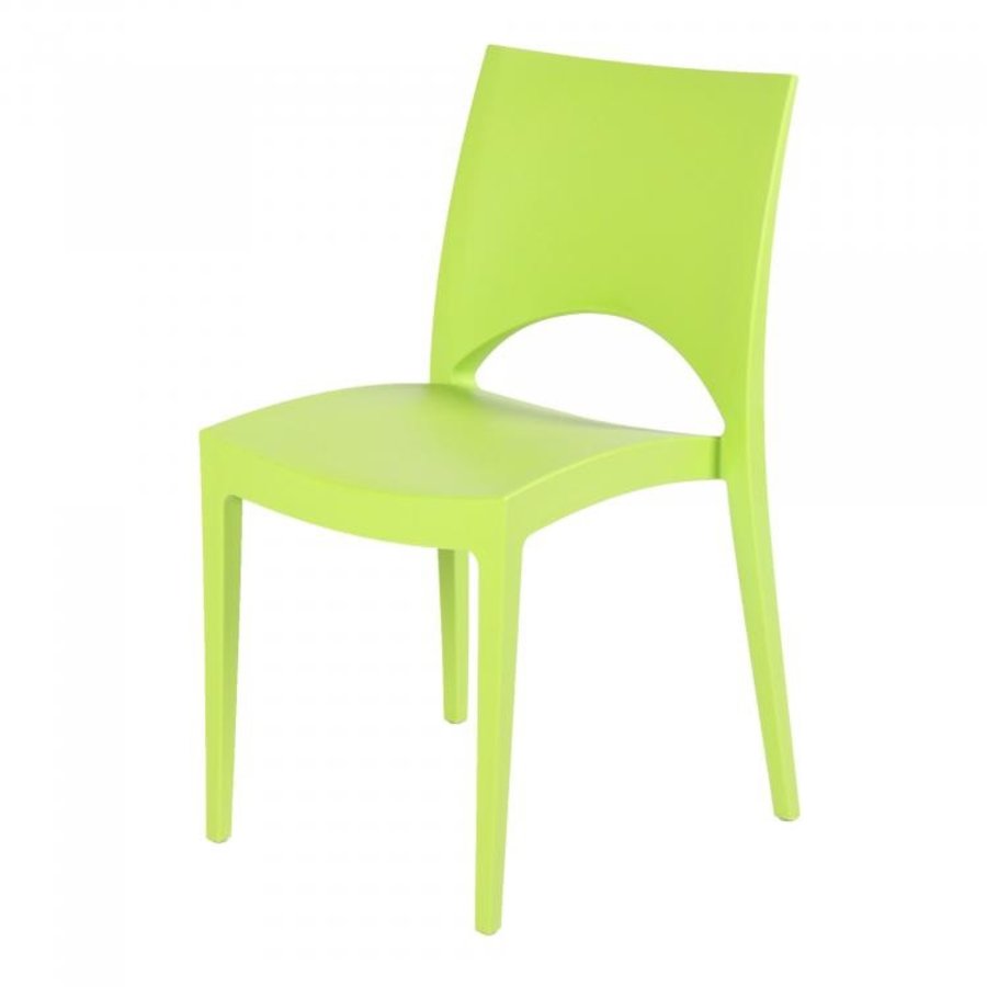 Chaise empilable June | Polypropylène | vert citron | 4 pièces
