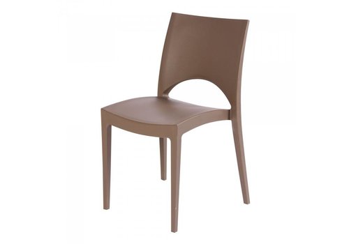  HorecaTraders Stackable chair June | Polypropylene | Teak | 4 pieces 