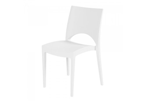  HorecaTraders Chaise empilable June | Polypropylène | Blanc | 4 pièces 