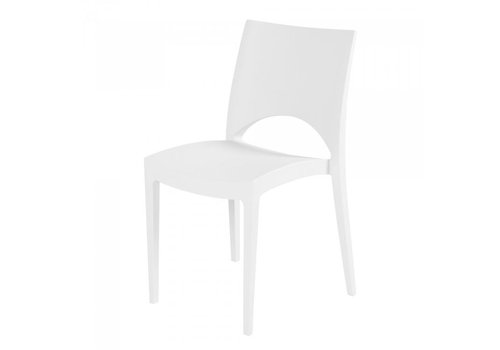  HorecaTraders Stacking chair June | Polypropylene | White | 4 pieces 