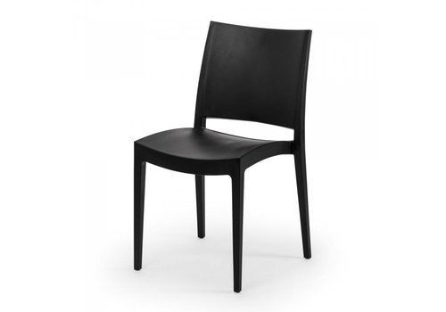  HorecaTraders Chaise empilable Jade | Polypropylène | Noir | 4 pièces 