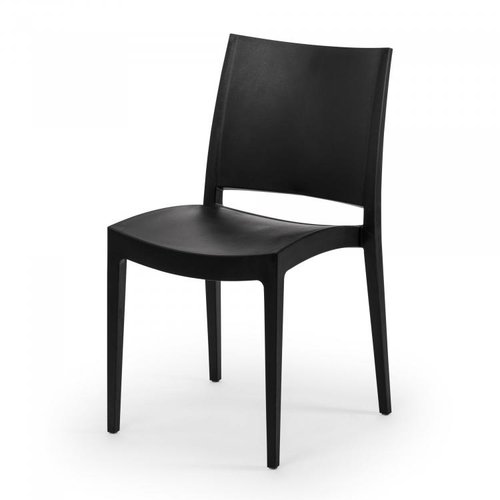  HorecaTraders Stacking chair Jade | Polypropylene | Black | 4 pieces 