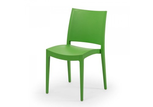  HorecaTraders Stacking chair Jade | Polypropylene | Lime green | 4 pieces 