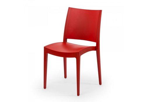  HorecaTraders Stackable chair Jade | Polypropylene | Red | 4 pieces 