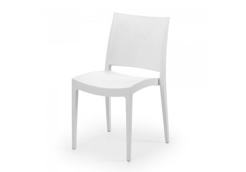  HorecaTraders Chaise empilable Jade | Polypropylène | Blanc | 4 pièces 