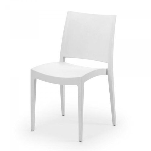  HorecaTraders Stacking chair Jade | Polypropylene | White | 4 pieces 