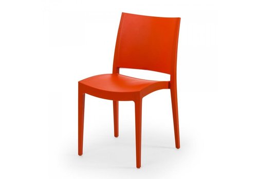  HorecaTraders Stackable chair Jade | Polypropylene | Orange | 4 pieces 