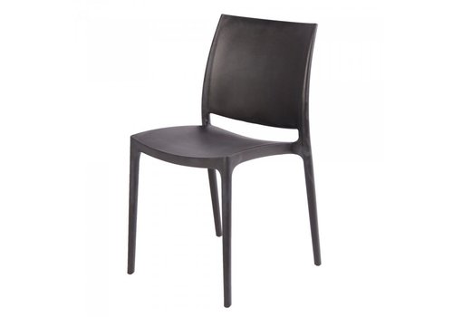 HorecaTraders Chaise empilable Trix | Polypropylène | Noir | 4 pièces 
