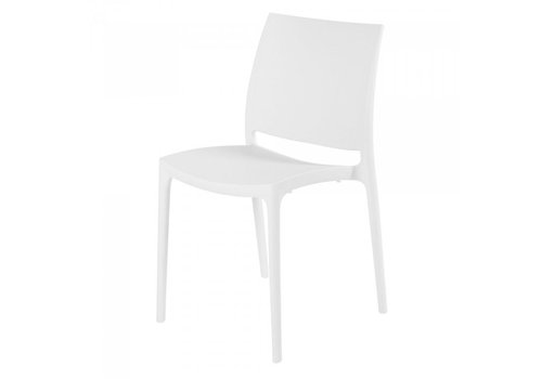  HorecaTraders Chaise empilable Trix | Polypropylène | Blanc | 4 pièces 