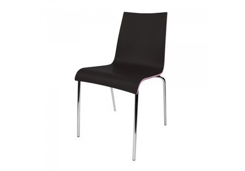  HorecaTraders Stacking chair Scala | Laminated Plywood | Black | 4 pieces 