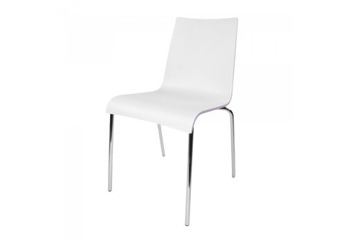  HorecaTraders Chaise empilable Scala | Contreplaqué laminé | Blanc | 4 pièces 