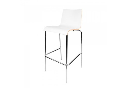 HorecaTraders Tabouret de bar empilable | Miltiplex laminé | Blanc | 4 pièces 