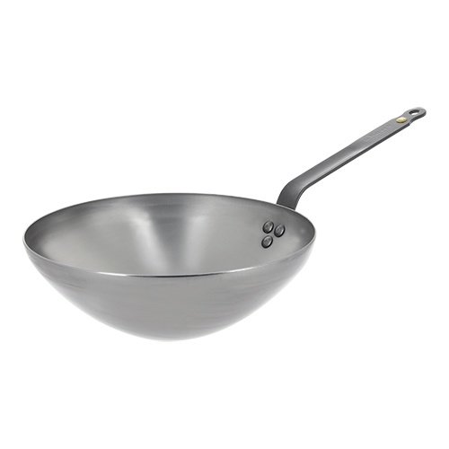  HorecaTraders Wokpfanne | Stahlblech | 1,4 kg | 9 x Ø24 cm 