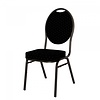 HorecaTraders Chaise empilable | Acier | Noir/Martelé | 4 pièces