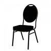 HorecaTraders Stacking chair | Steel | Black/Hammerblow | 4 pieces