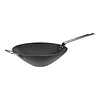 HorecaTraders Poêle wok | Tôle d'acier | 1,46 kg | 9,5 x Ø30 cm