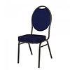 HorecaTraders Chaise empilable | Acier | Bleu/Martelé | 4 pièces
