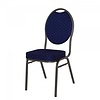 HorecaTraders Stacking chair | Steel | Blue/Hammerscale | 4 pieces