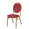 HorecaTraders Chaise empilable | Acier | Rouge/Or | 4 pièces