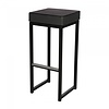 HorecaTraders Bar stool Kubo Bar | Steel/Artificial leather | Black | 2 pieces