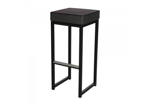  HorecaTraders Bar stool Kubo Bar | Steel/Artificial leather | Black | 2 pieces 