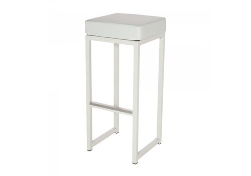  HorecaTraders Bar stool Kubo Bar | Steel/Artificial Leather | snow white | 2 pieces 