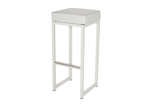  HorecaTraders Tabouret de bar Kubo Bar | Acier/Cuir artificiel | Blanche Neige | 2 pièces 
