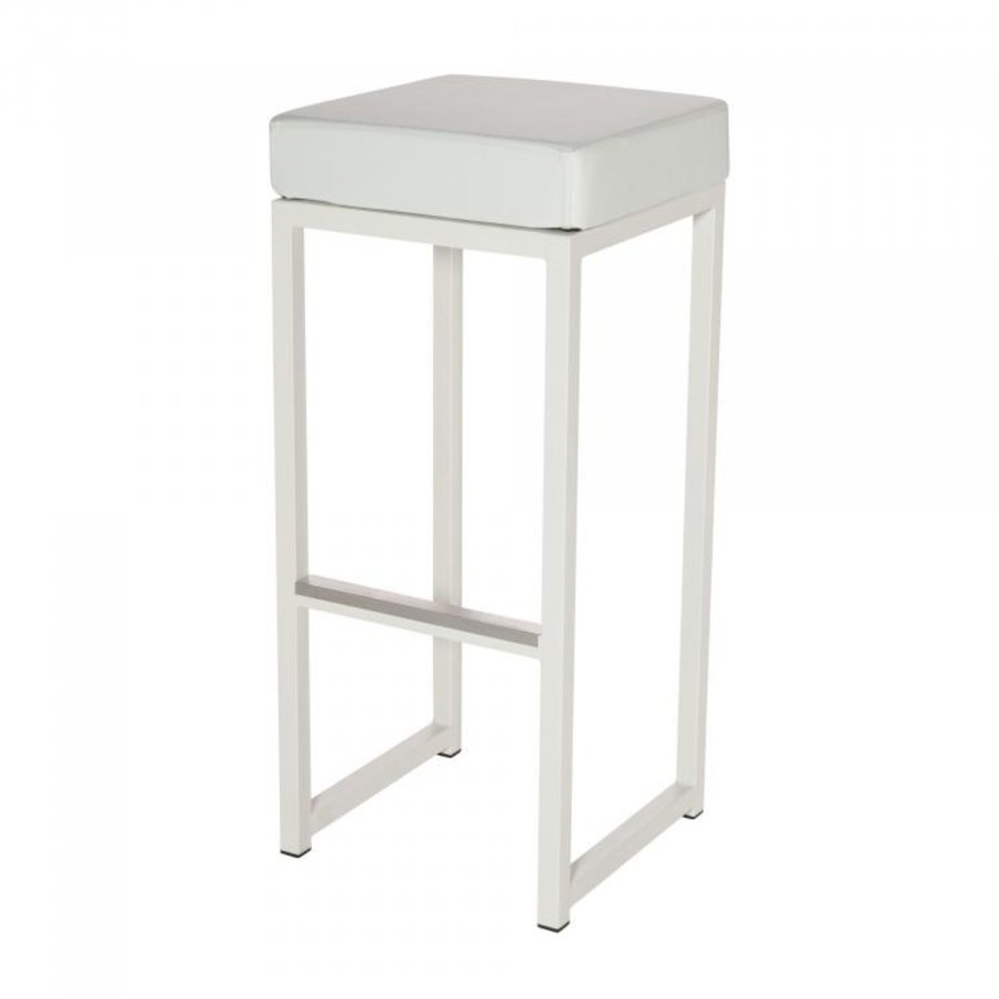 Tabouret de bar Kubo Bar | Acier/Cuir artificiel | Blanche Neige | 2 pièces