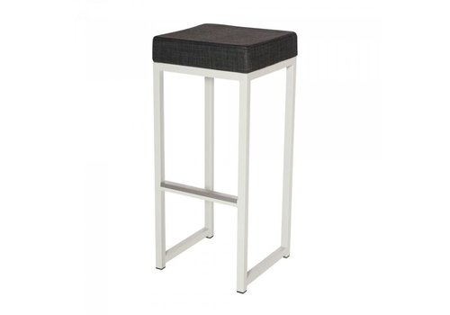  HorecaTraders Tabouret de bar Kubo Bar | Acier/Lin | Anthracite/Blanc | 2 pièces 