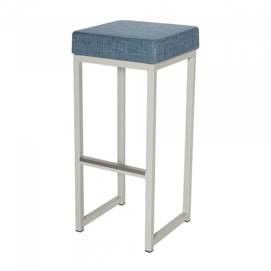 Bar stool Kubo Bar | Steel/Linen | Blue/White | 2 pieces
