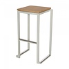 HorecaTraders Bar stool Kubo Smart Bar | Steel | Bamboo/White | 4 pieces