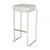 HorecaTraders Tabouret de bar Kubo Smart Bar | Acier/Cuir artificiel | Blanche Neige | 4 pièces